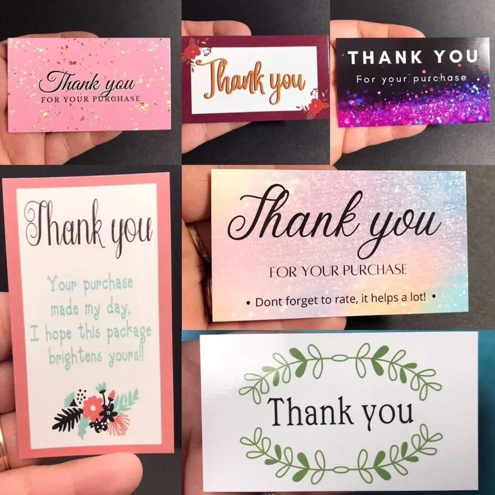 30 assorted mixed thank you cards 3.5x2